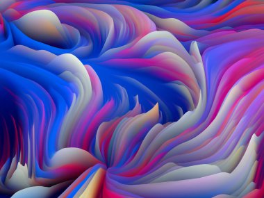 Rastgele Geometri. Boyutsal Dalga serisi. Girdap Rengi Dokusunun Arkaplanı. Sanat, yaratıcılık ve tasarım tasarımlarını tamamlamak için 3 boyutlu türbülans oluşturma