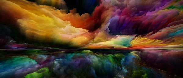 Přechod Krajinu Série Color Dreams Vizuálně Příjemná Kompozice Barev Textur — Stock fotografie