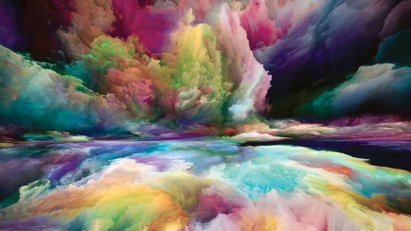 Krajobraz Widmowy Seria Color Dreams Rozmieszczenie Farb Faktur Gradientowych Chmur — Zdjęcie stockowe