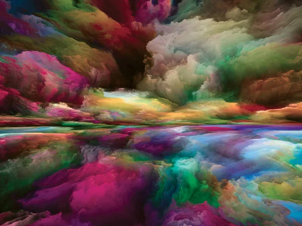 风景之谜 彩色梦系列 纹理和渐变云彩在内心世界 艺术和设计中的相互作用 — 图库照片