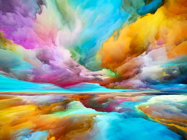 Farbträume Landschaften Der Gedankenserie Kreative Anordnung Von Heller Farbe Bewegungsverläufen — Stockfoto