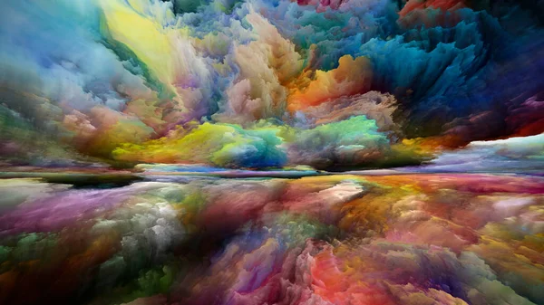 Paisaje Imaginación Serie Sueños Color Diseño Abstracto Pintura Texturas Nubes —  Fotos de Stock