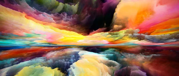 Color Dreams Paysages Série Mind Aménagement Créatif Peintures Vives Dégradés — Photo