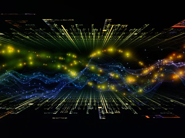 Віртуальний Мікросвіт Серія Віртуальних Хвиль Розробка Горизонтальних Синусоїдних Хвиль Світлових — стокове фото