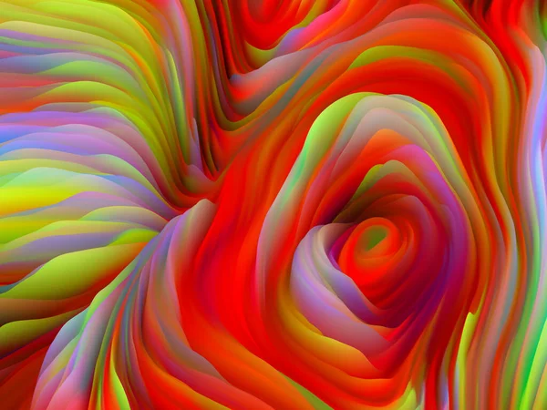 Twisted Geometry Dimensional Wave Series Composition Swirling Color Texture Rendering — Stock Photo, Image
