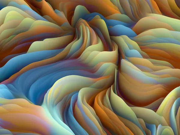 Geometria Contorta Serie Onde Dimensionali Composizione Della Texture Colore Vorticosa — Foto Stock