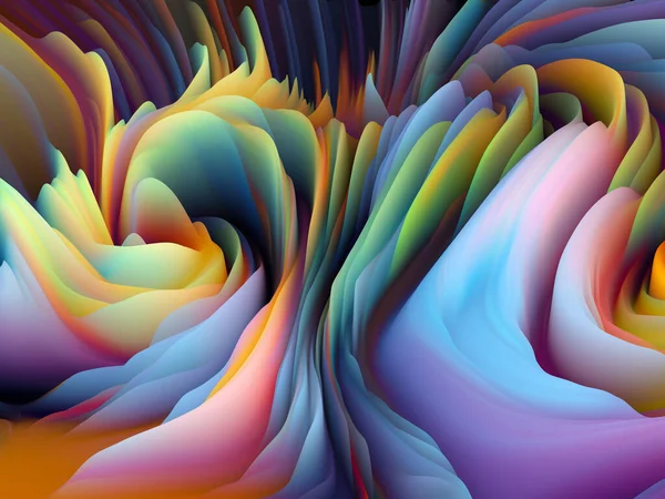 ランダムの幾何学 次元波シリーズ 渦巻く色のテクスチャの背景 アート 創造性 デザインのデザインを補完するランダム乱流の3Dレンダリング — ストック写真