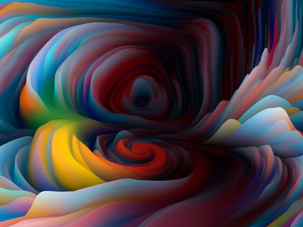 Chaotic Surface Dimensional Wave Series Abstract Arrangement Swirling Color Texture — Stock Photo, Image