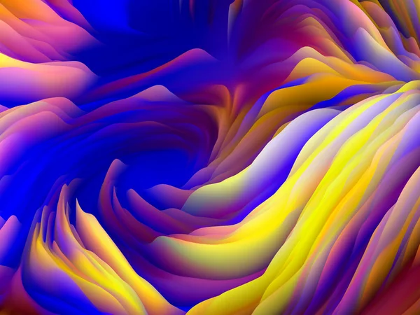 混沌とした表面 次元波シリーズ 渦巻き色テクスチャの抽象配置 アート 創造性とデザイン上のプロジェクトに適したランダム乱流の3Dレンダリング — ストック写真
