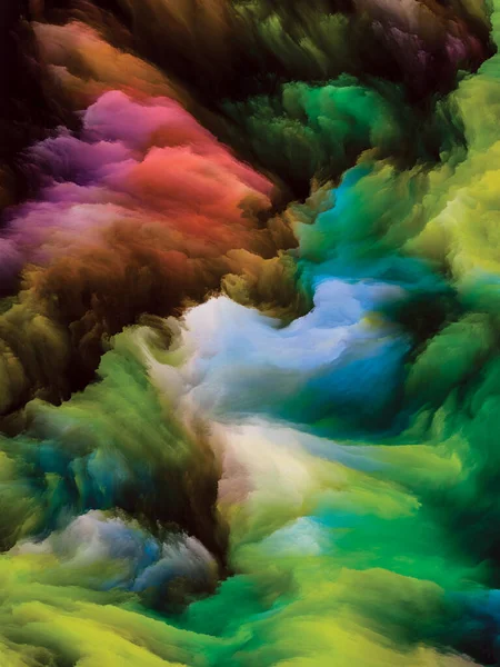 Серия Color Swirl Взаимодействие Красочного Движения Жидкой Краски Холсте Связанное — стоковое фото