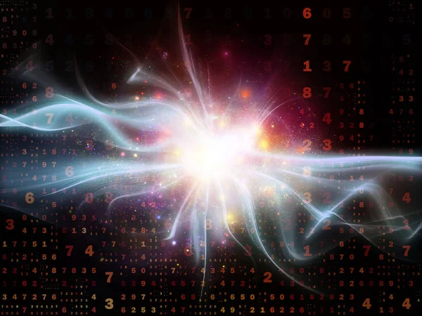 Serie Digital Signal Esplosione Frattale Composizione Numeri Luci Sul Tema — Foto Stock