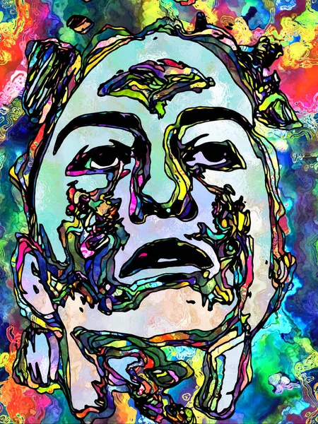 Face Path Series Разработанный Цвет Свет Тени Узора Женского Лица — стоковое фото