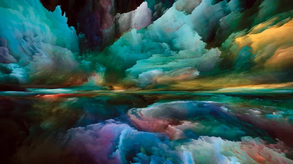 Misterio Del Paisaje Serie Sueños Color Fondo Pintura Texturas Nubes — Foto de Stock