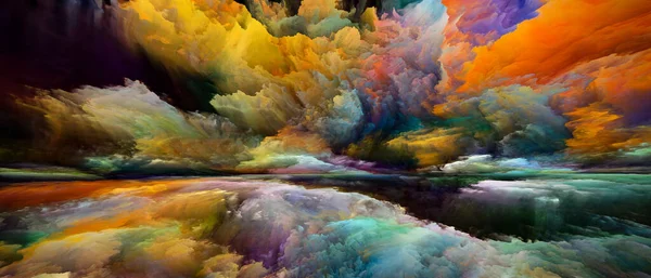 Paisaje Mágico Serie Sueños Color Disposición Creativa Pintura Texturas Nubes — Foto de Stock