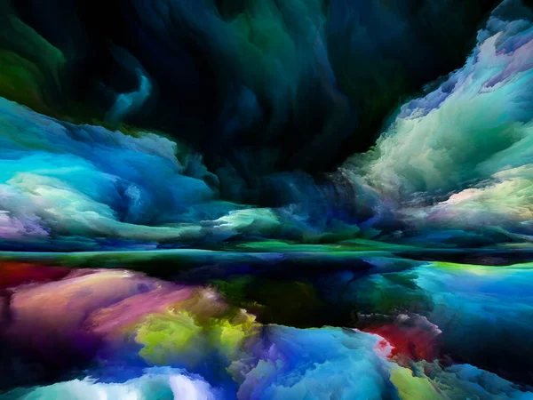 Paesaggio Multicolore Serie Color Dreams Composizione Vernice Texture Nuvole Gradiente — Foto Stock