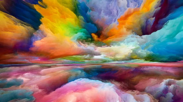 Multicolor Landscape Color Dreams Series Composition Paint Textures Gradient Clouds — Stock Photo, Image