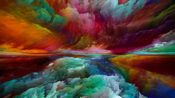Vistas Colore Fuga Alla Serie Reality Composizione Surreale Tramonto Alba — Foto Stock