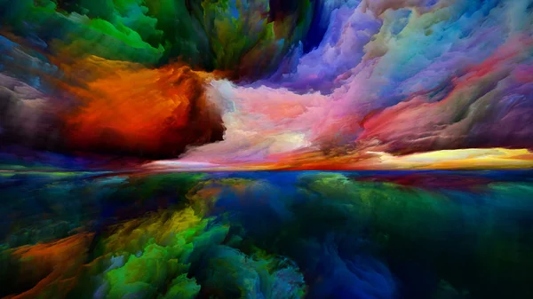 色のビザ 現実逃避シリーズ 風景画 想像力 創造性と芸術に関連したシュールな夕日の日の出の色とテクスチャの構成 — ストック写真
