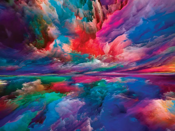 Přechod Krajinu Série Color Dreams Umělecká Abstrakce Složená Barev Textur — Stock fotografie