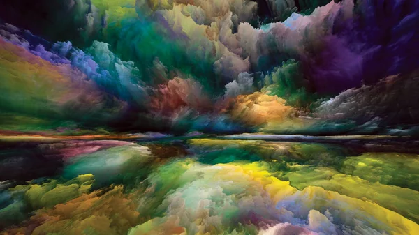 Paisagem Multicolor Série Sonhos Cor Composição Pintura Texturas Nuvens Gradientes — Fotografia de Stock