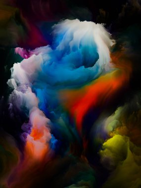 Boyalı Bulutlar serisi. Yaratıcılık ve sanat konusunda dijital tuval üzerine fraktal boya.