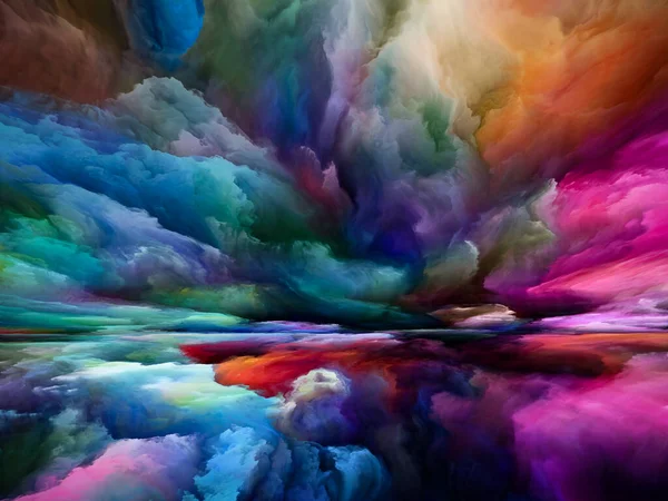 Imaginação Paisagem Série Sonhos Cor Design Feito Tinta Texturas Nuvens — Fotografia de Stock