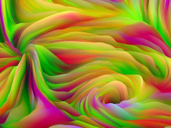 Chaotic Surface Dimensional Wave Series Abstract Arrangement Swirling Color Texture — Stock Photo, Image