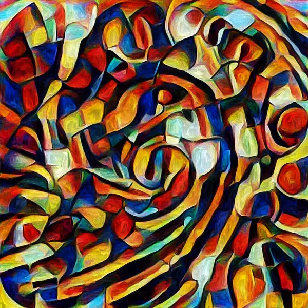 Serie Patrón Arte Patrón Abstracto Formas Elementos Color Representados Lienzo — Foto de Stock