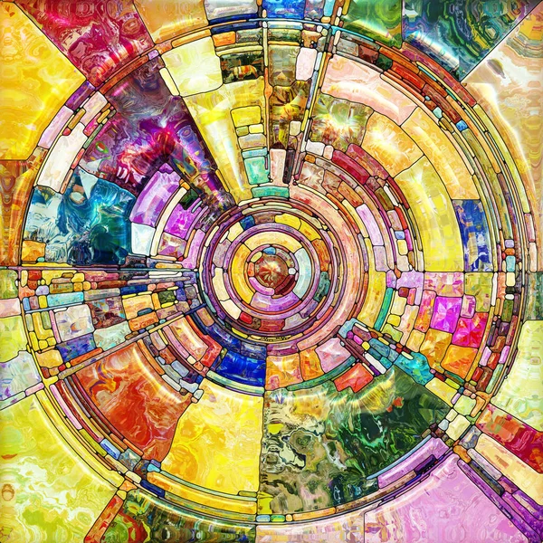 Radial Glass Design Series Abstract Design Made Stained Glass Colorful — Stock Photo, Image