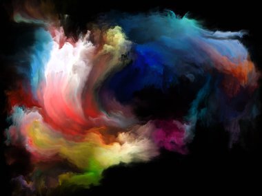 Renk Akımı serisi. Müzik, yaratıcılık, hayal gücü, sanat ve tasarım konularındaki dijital boya akışlarının arkaplanı