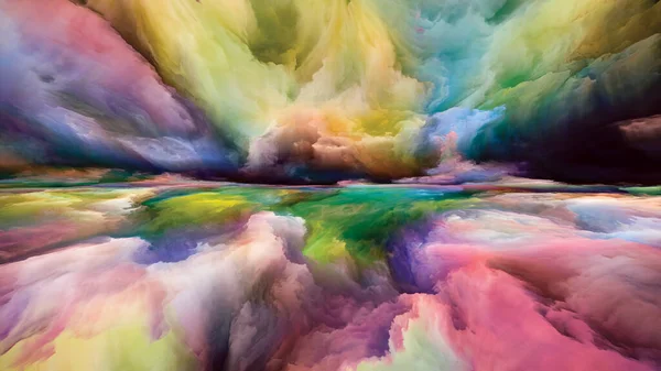 Misterio Del Paisaje Serie Sueños Color Composición Pintura Texturas Nubes — Foto de Stock