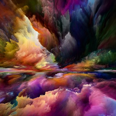 Hayalet Diyarı. Color Dreams serisi. İç dünya, hayal gücü, şiir, sanat ve tasarım projeleri için uygun soyut boya, dokular ve gradyan bulutlar