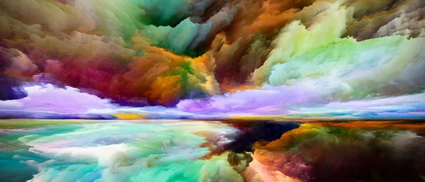 Спектральний Пейзаж Серія Кольорових Мрій Аранжування Фарби Текстур Градієнтних Хмар — стокове фото