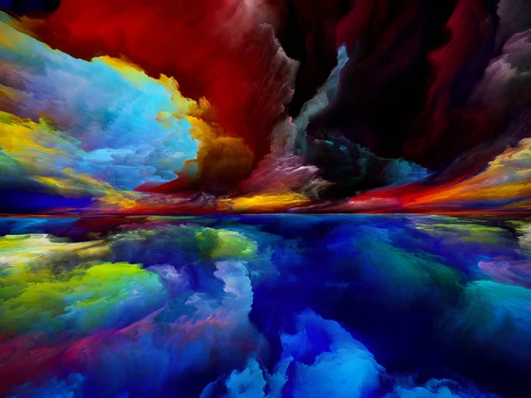 Gespenstische Landschaft Farbträume Anordnung Von Farbe Texturen Und Farbwolken Zum — Stockfoto