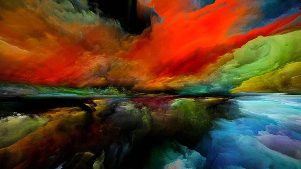 Clouds of Light. Escape to Reality series. Design composed of surreal sunset sunrise colors and textures as a metaphor for landscape painting, imagination, creativity and art