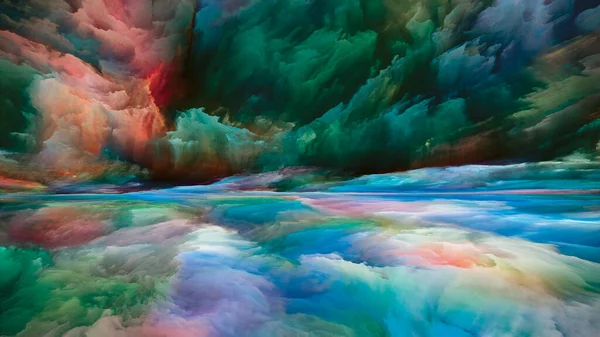 Misterio Del Paisaje Serie Sueños Color Interacción Pintura Texturas Nubes — Foto de Stock