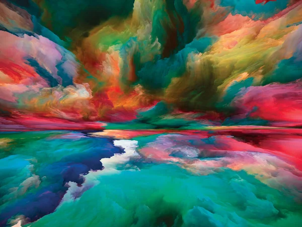 Misterio Del Paisaje Serie Sueños Color Interacción Pintura Texturas Nubes — Foto de Stock
