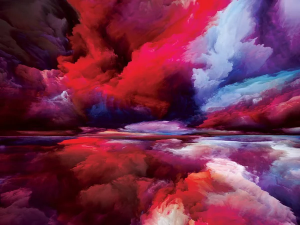 想像力の風景 色夢シリーズ 内側の世界 想像力 芸術とデザインに関連する塗料 テクスチャやグラデーション雲で作られた抽象的なデザイン — ストック写真