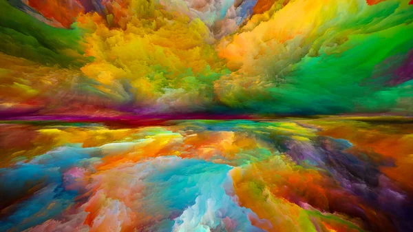 Rainbow Landscape Série Sonhos Cor Design Composto Por Pintura Texturas — Fotografia de Stock