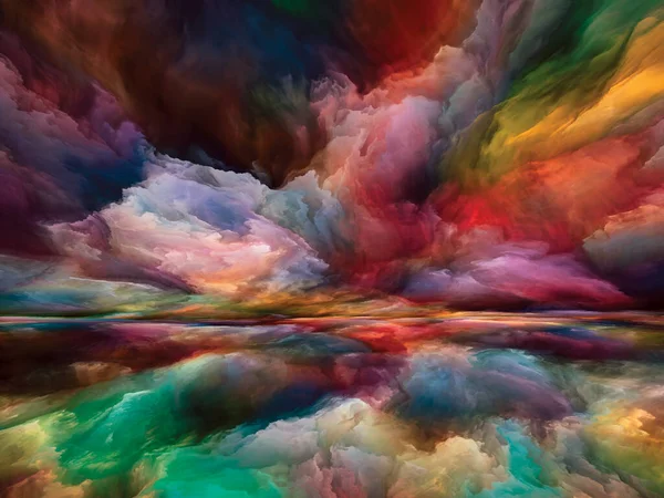 Paesaggio Del Paradiso Serie Color Dreams Composizione Vernice Texture Nuvole — Foto Stock