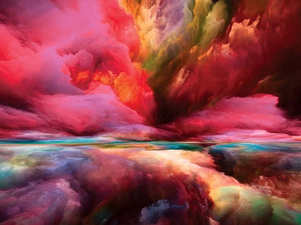 楽園の風景 色夢シリーズ 内なる世界 想像力 デザインのメタファーとしての絵画 テクスチャ グラデーション雲の構成 — ストック写真
