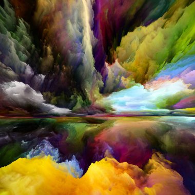 Peyzaj Büyüsü. Color Dreams serisi. İç dünya, hayal gücü, şiir, sanat ve tasarım ile ilişkili arkaplan, doku ve gradyan bulutlar