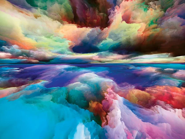Přechod Krajinu Série Color Dreams Umělecká Abstrakce Složená Barev Textur — Stock fotografie