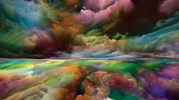 スペクトルの風景 色夢シリーズ 内側の世界のプロジェクトのための塗料 テクスチャやグラデーション雲で作られた芸術的背景 想像力 芸術とデザイン — ストック写真