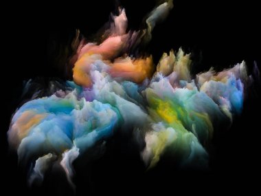 Boyama Uzay serisi. Üç boyutlu canlı bulutlu oluşumlar. Sanat, hayal gücü, yaratıcılık ve eğitim konusunda soyutlama.