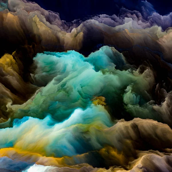 Montagnes Jamais Impossible Série Planète Composition Graphique Flux Vibrant Teintes — Photo