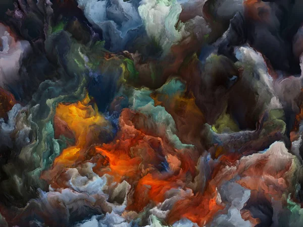 Органическая Живая Фрактальная Краска Напоминающая Турбулентную Атмосферу Чужой Планеты — стоковое фото