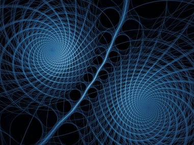 Matematik serisi görselleştiriliyor. Fraktal Evren 'in Mavi Çizgileri. Bilimsel, eğitim ve teknolojik altyapılar için sanal topolojinin karmaşık sunumu.