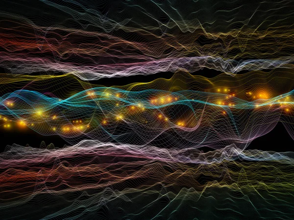 Virtuální Vesmír Virtuální Vlna Série Uspořádání Horizontálních Sinusových Vln Světelných — Stock fotografie