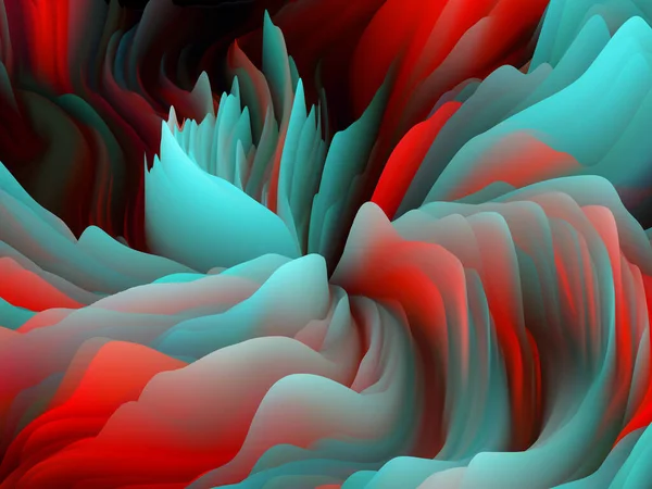 Twisted Paint 维波系列 用旋转的彩色纹理制成的视觉吸引人的背景 适合于艺术 创意和设计布局的随机湍流的三维渲染 — 图库照片